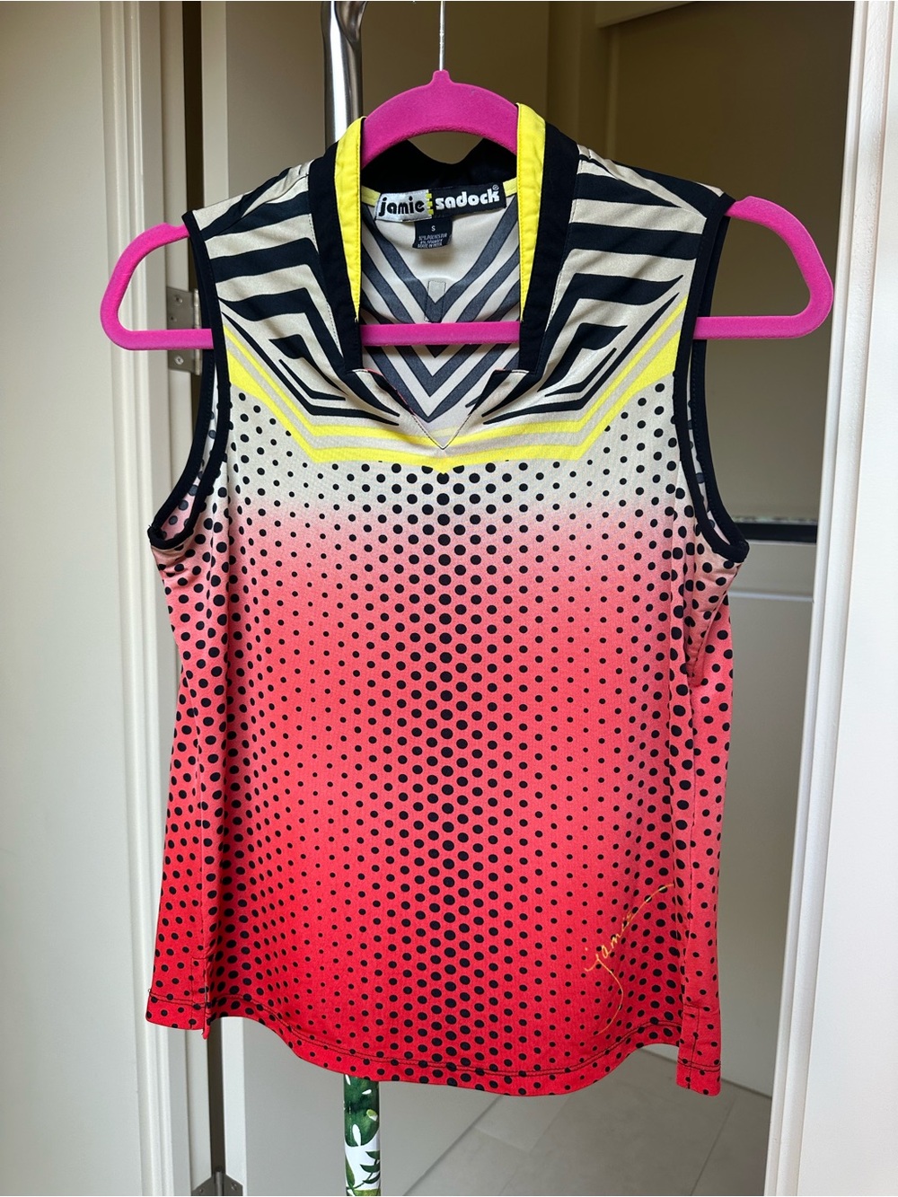 Small Jamie Sadock Red Ombre Polka Dot Sleeveless Golf Tank